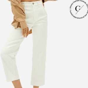 Everlane Straight Leg Crop Pant - Ivory